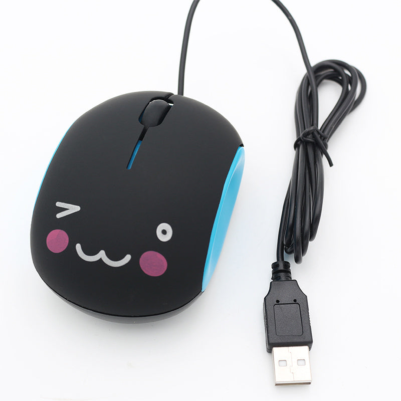 Mignonne souris optique filaire ergonomique de dessin animé pour fille 1600 DPI