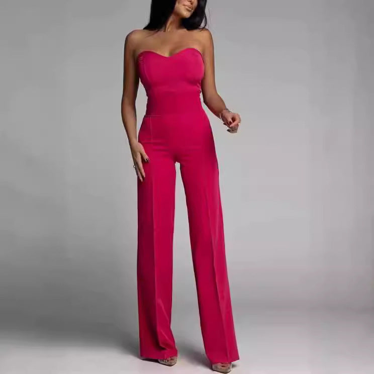 Women's Slim-Fit Sleeveless Geometric Tube Top Jumpsuit