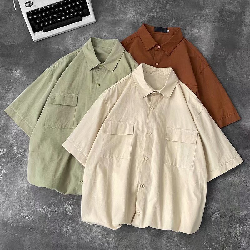 Men's Summer Workwear Cotton Blend Shirt Half Sleeve