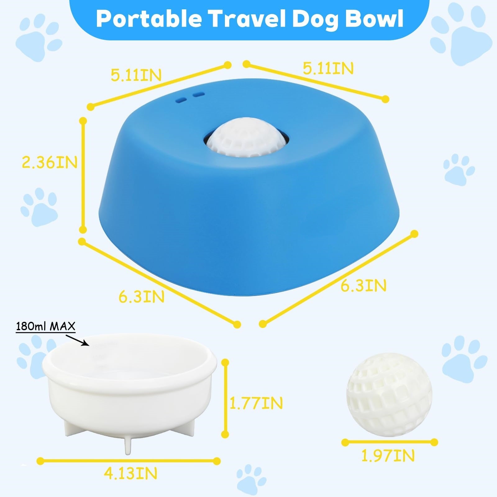 Pet Slow Feeder Non-Slip Spherical Dog Licking Bowl for Liquid Treats