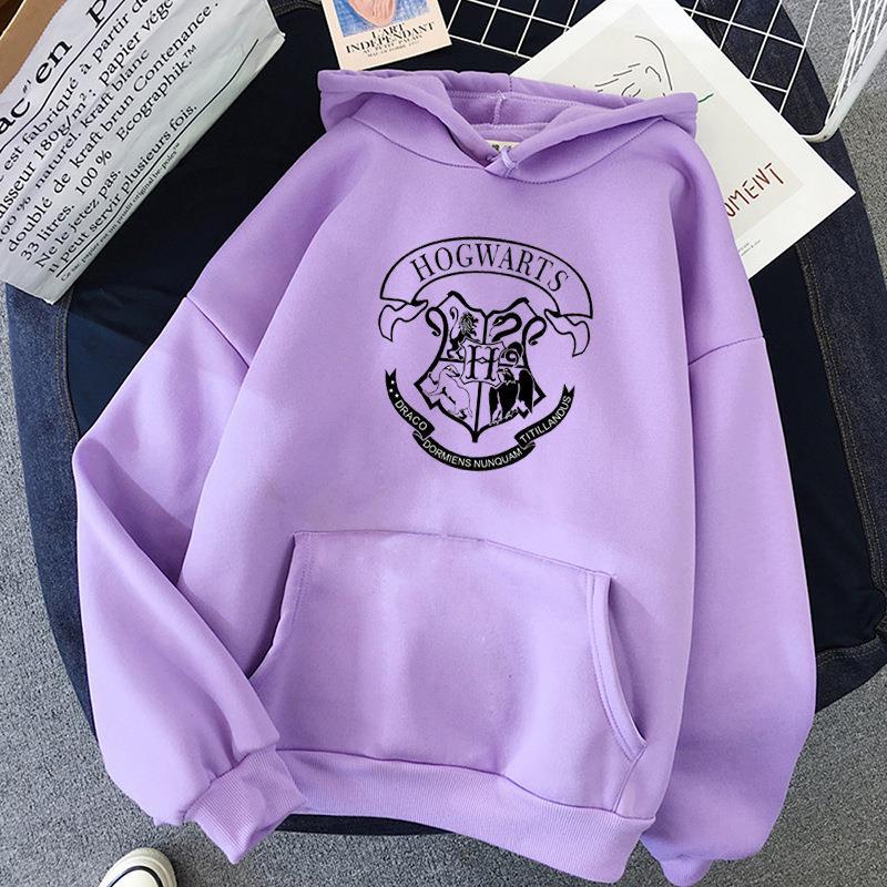 Autumn Winter Casual Loose-Fit Printed Hoodie Sweater