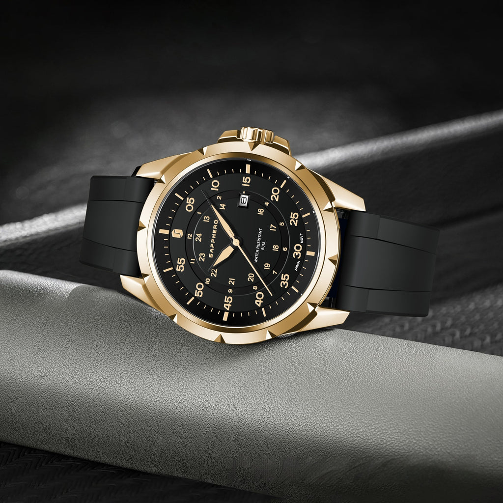 Montre d'examen à quartz étanche en silicone pour homme - Cadeau pour petit ami