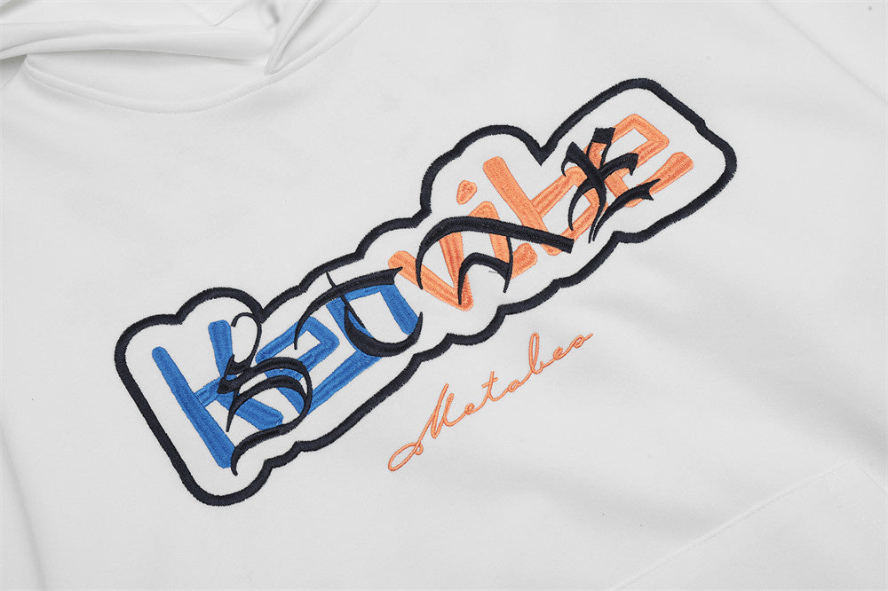 Men's Design Embroidery Niche Loose Fleece-lined Hoodie Shirt