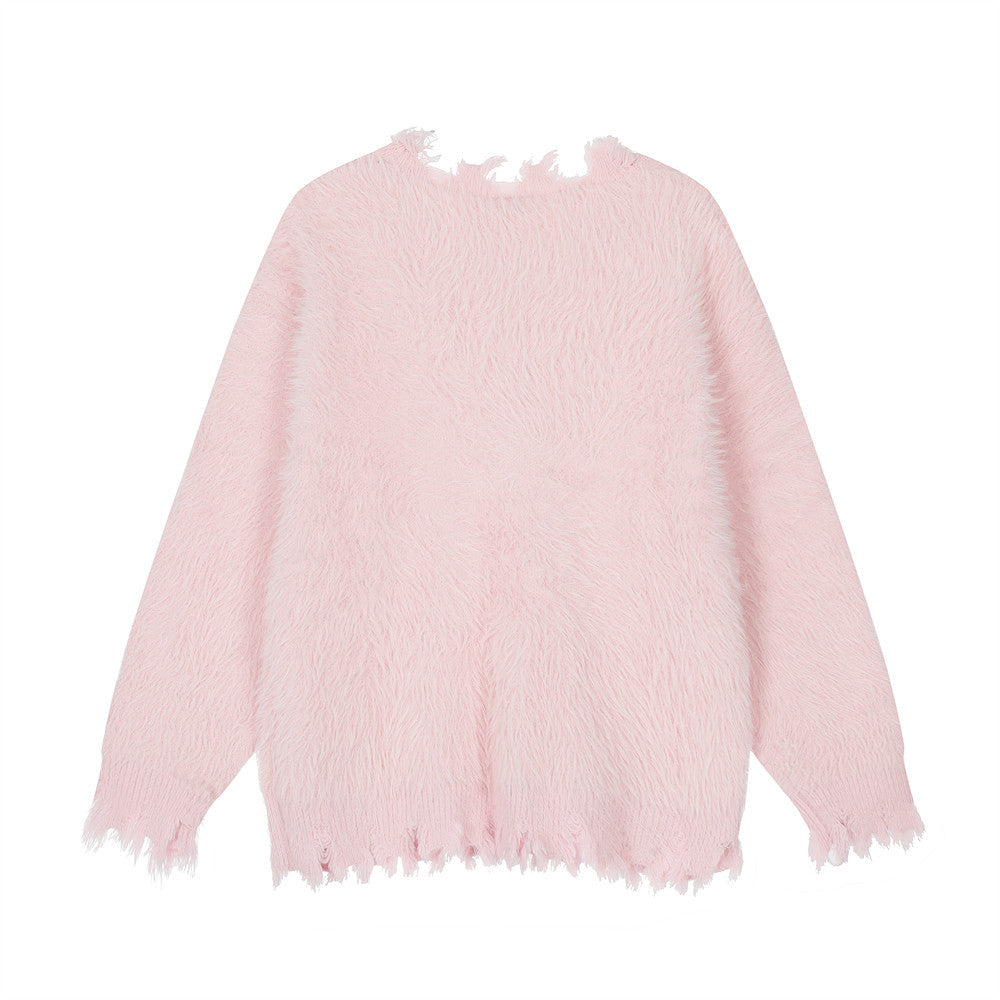 Flower Print Loose Sweater Bottoming Men