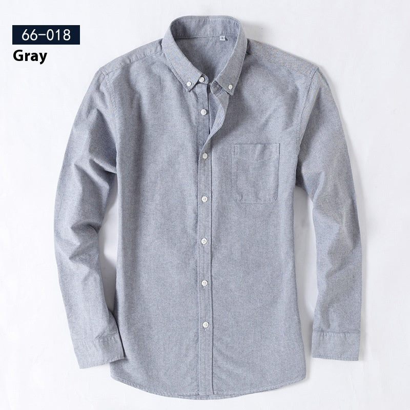 Men's Cotton Oxford Long Sleeve Business Casual Shirt
