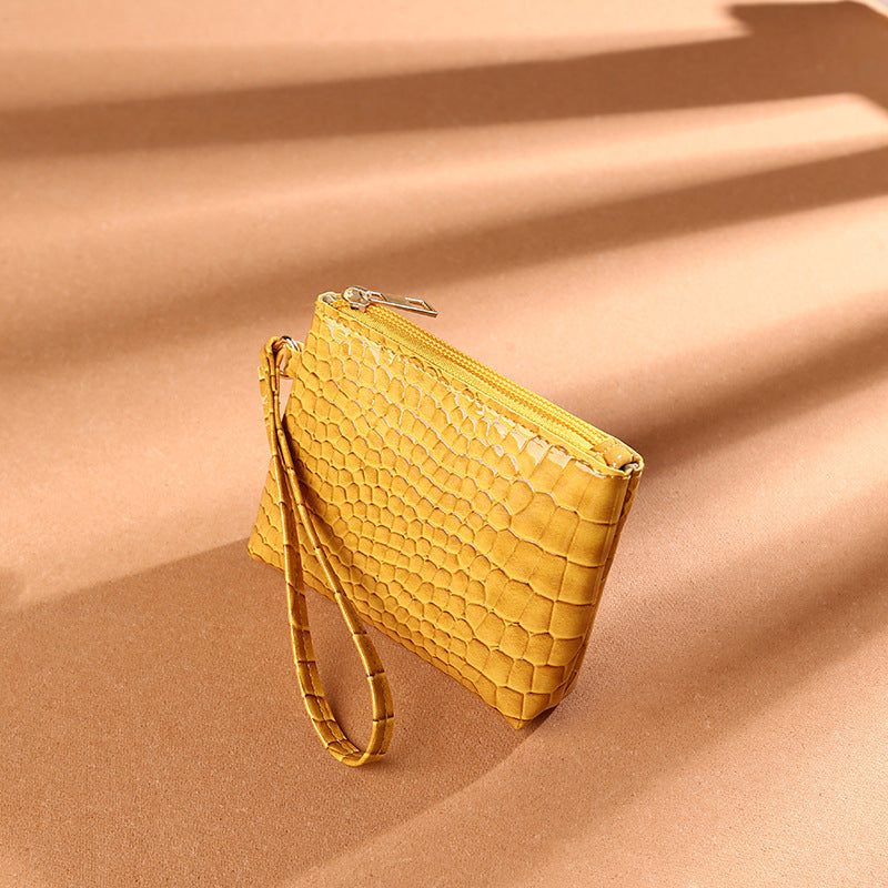 PU Leather Crocodile Pattern Solid Color Clutch Purse Bag