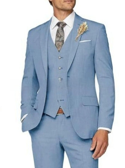 Ensemble de costume trois pièces décontracté ajusté pour homme
