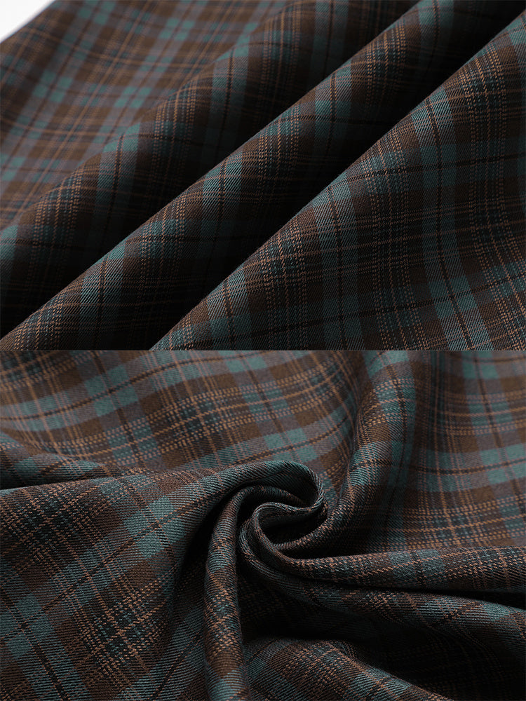 Plaid Slim Fit Coat for Women