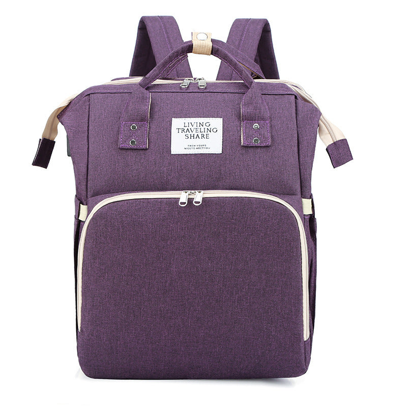 Sac à langer double épaule grande capacité portable avec matelas à langer