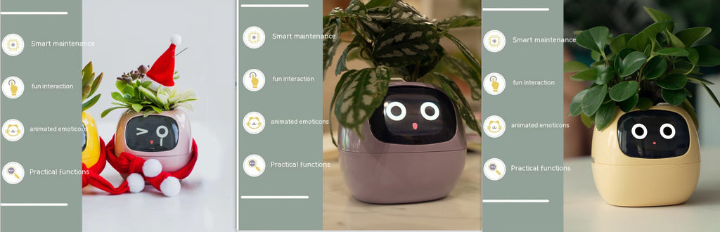 Smart Planter with 7 Sensors & AI Chips for Easy, Fun Plant Care – Over 49 Expressions