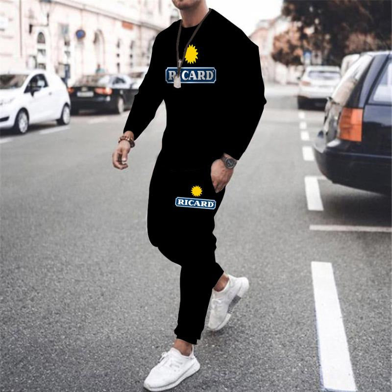 Ensemble sweatshirt et pantalon de survêtement 3D numérique pour hommes