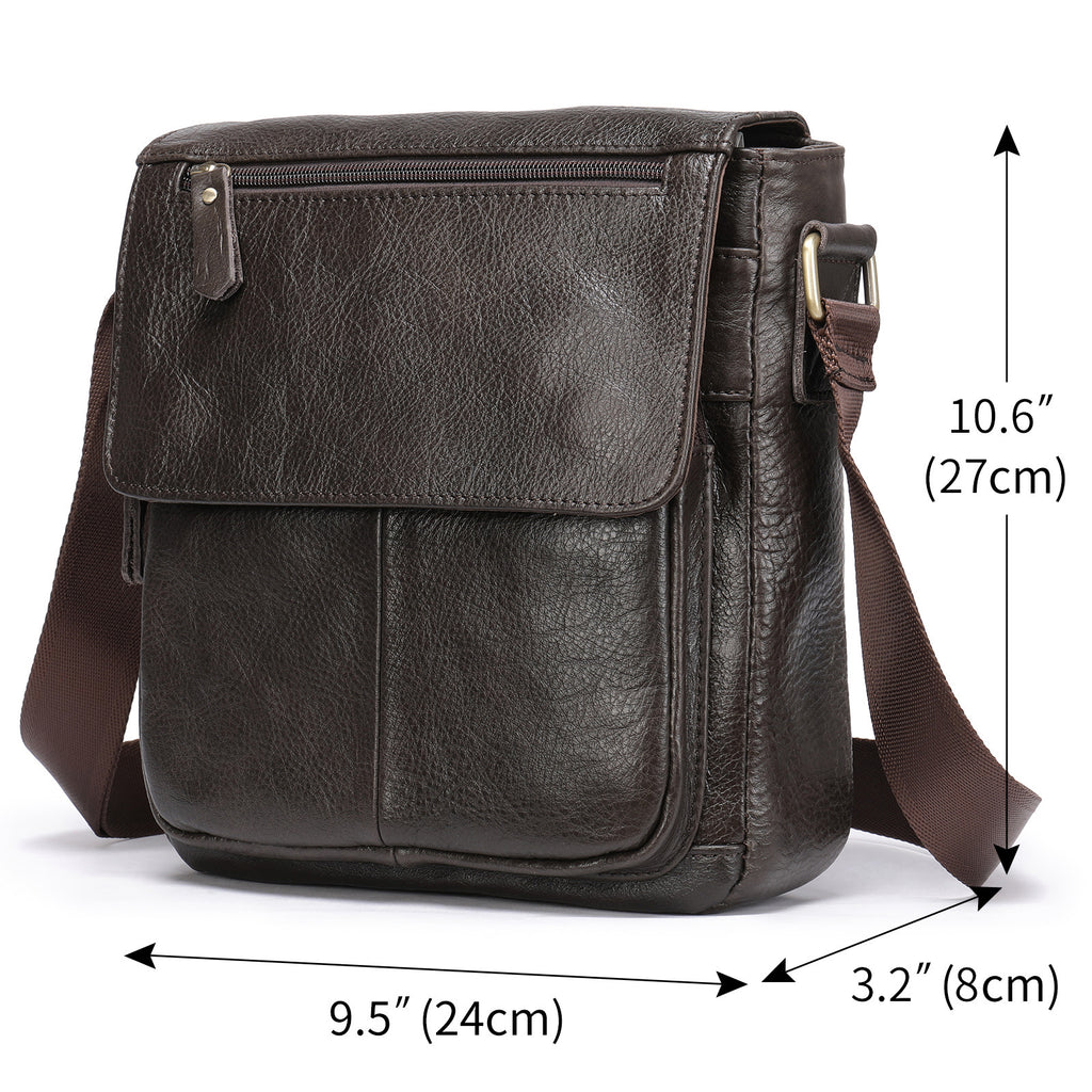 Sac à bandoulière vertical en cuir pour homme, style européen et américain