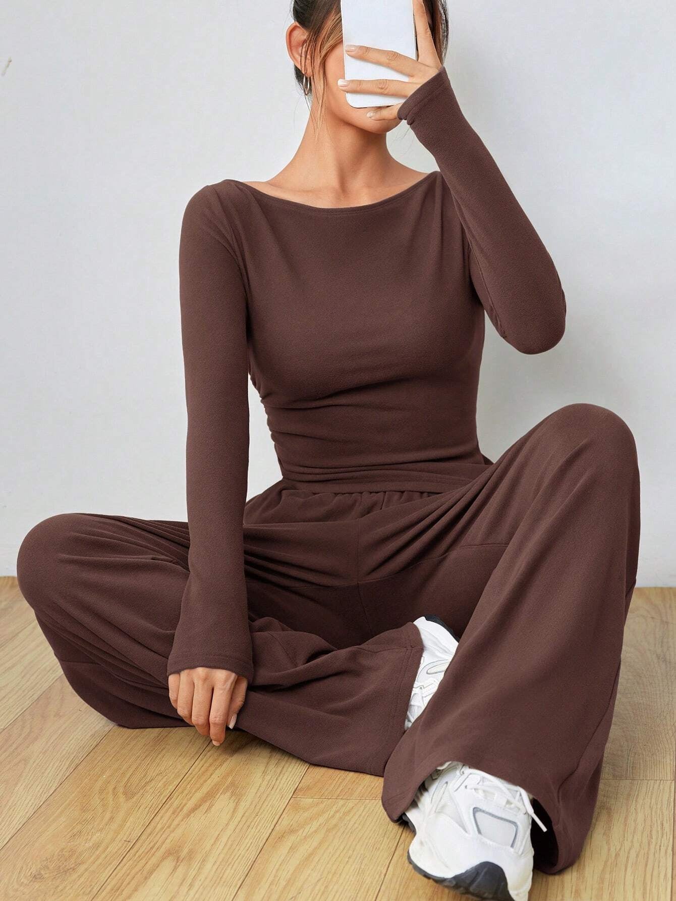 Women's Irregular Casual Long-Sleeve Suit Set