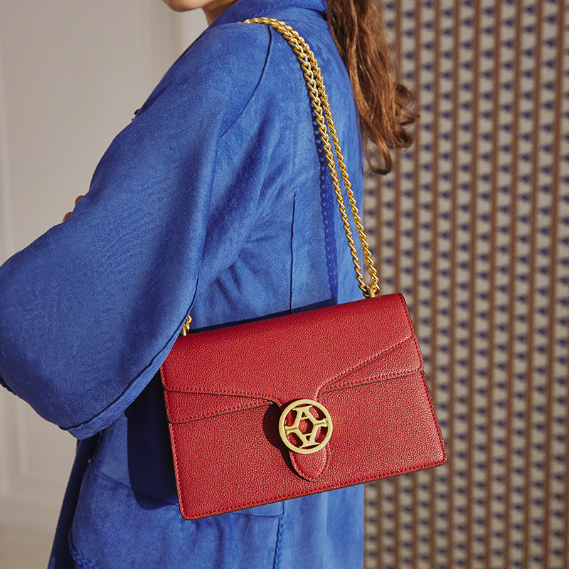 Women's Genuine Leather Shoulder Chain Messenger Bag