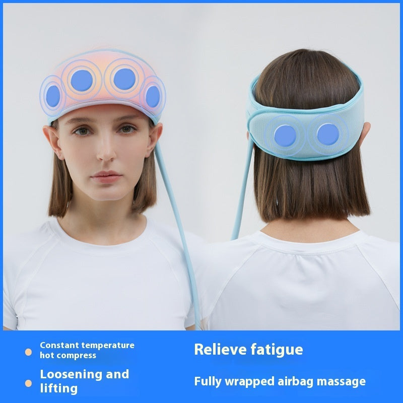 Electric Battery Head Massager with Scalp Kneading and Hot Compress Belt