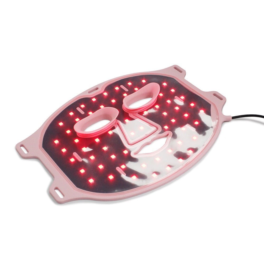 Colorful Pink Silicone Photon Skin Rejuvenation Mask for Face & Neck