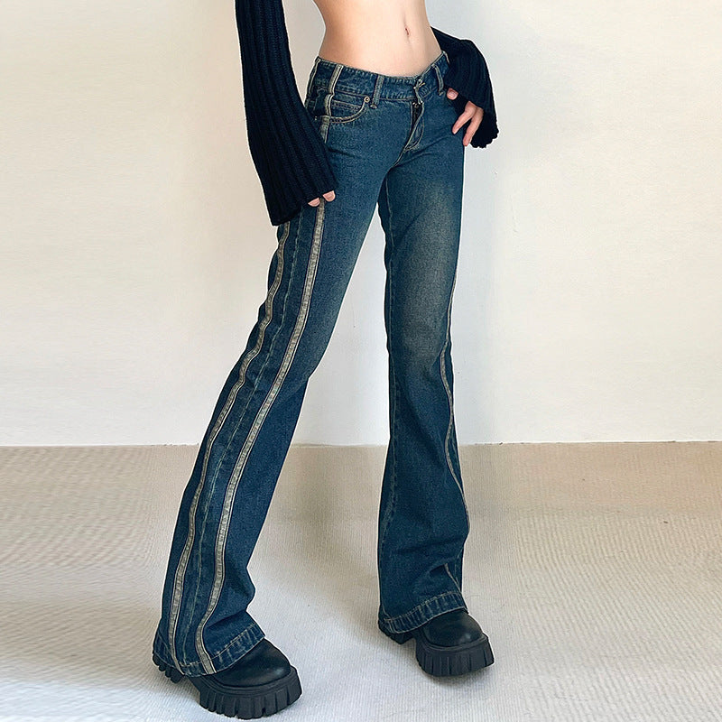 Salopette en jean bleue taille basse Spice Girls