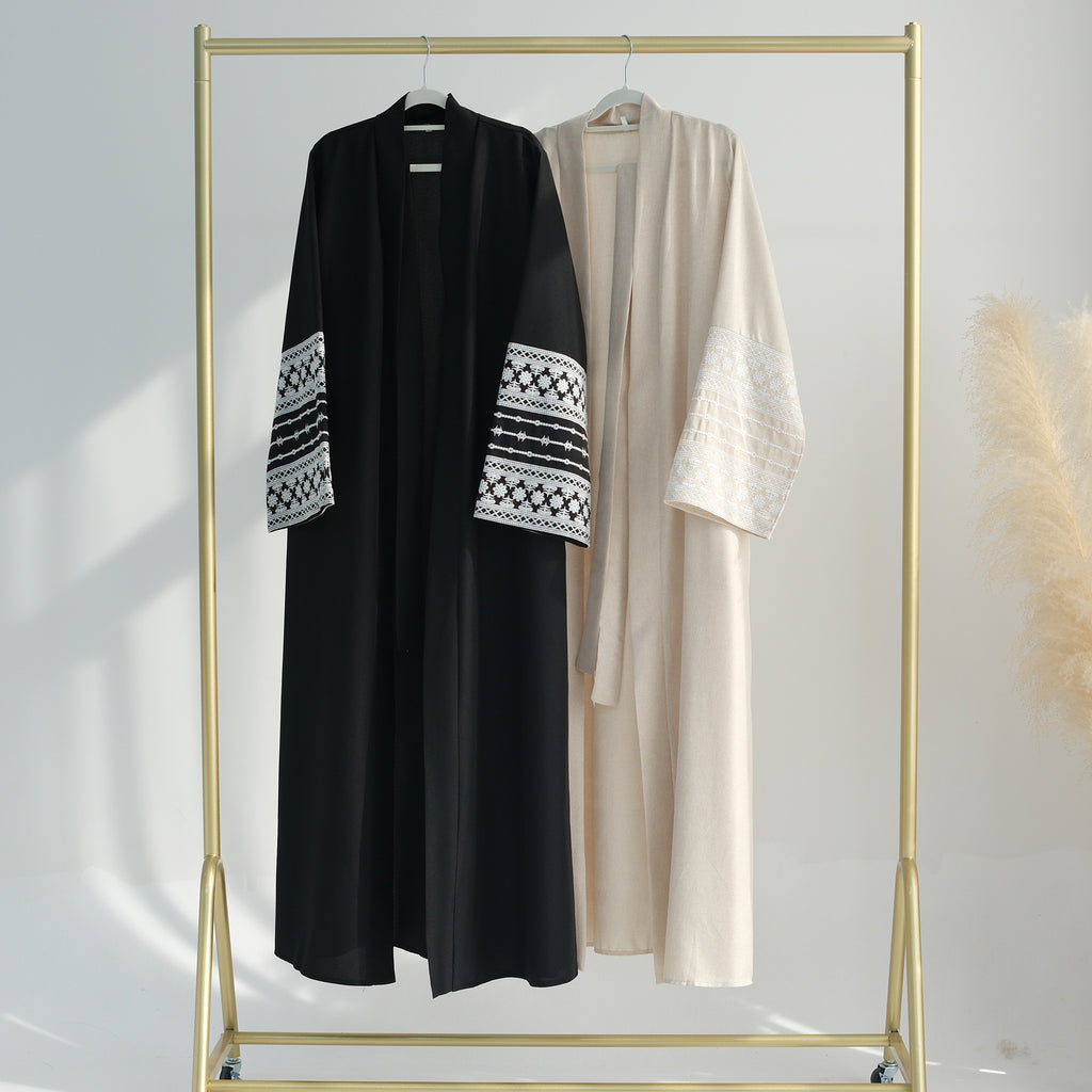 Embroidered Elegant Cardigan Robe for Middle East Saudi Turkey Dubai