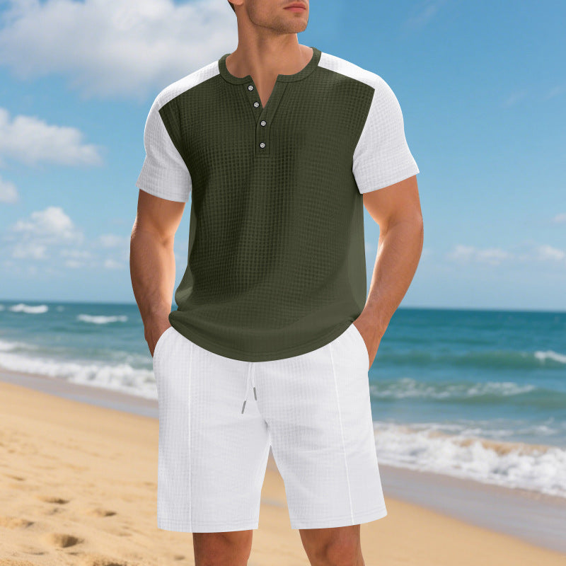 Ensemble costume et short grande taille à manches courtes