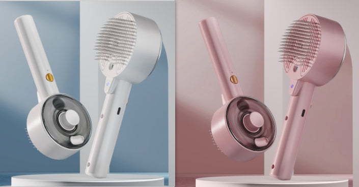 فرشاة إزالة شعر الحيوانات الأليفة بالبخار والتعقيم بالأشعة فوق البنفسجية والتنظيف الذاتي للكلاب والقطط