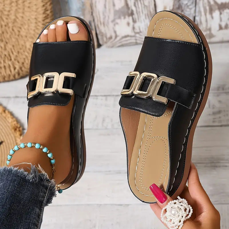 Platform Wedge Sandals with Chic Peep-Toe Design for Summer Wear
