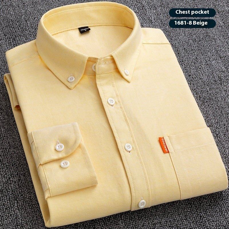 Pure Cotton Washed Oxford Slim Fit Men’s Shirt Long Sleeve
