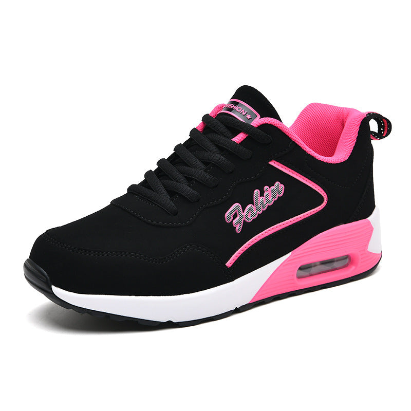 Plus Size Spring Leather Air Cushion Sports Shoes