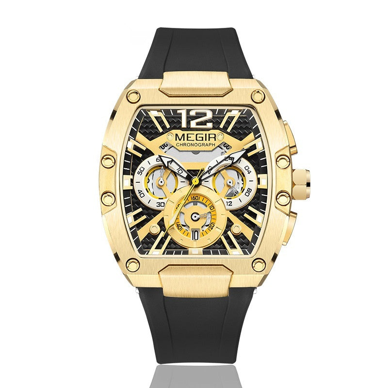 Montre de sport lumineuse étanche pour homme avec bracelet en silicone