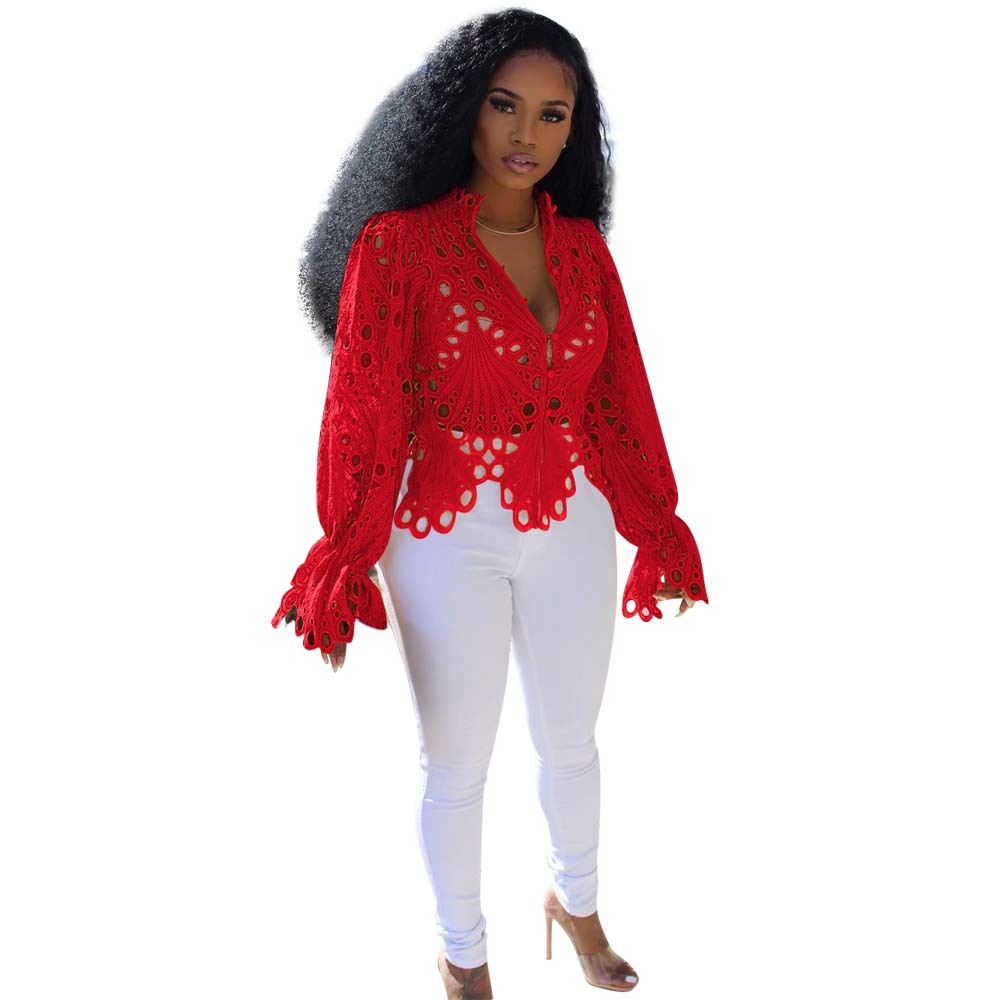 Wish Hole Breathable Trumpet Sleeve Nightclub Women's Top