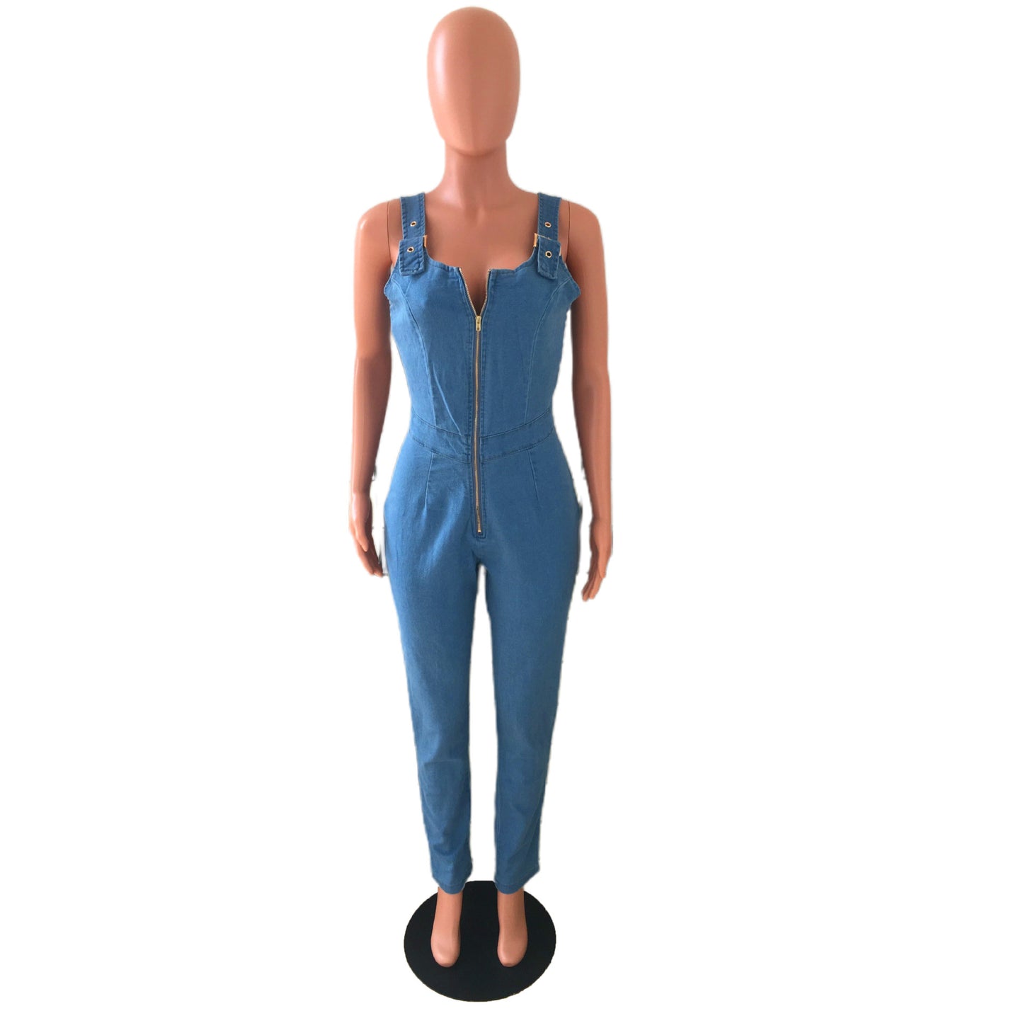 High Elastic Overalls Denim Jumpsuit