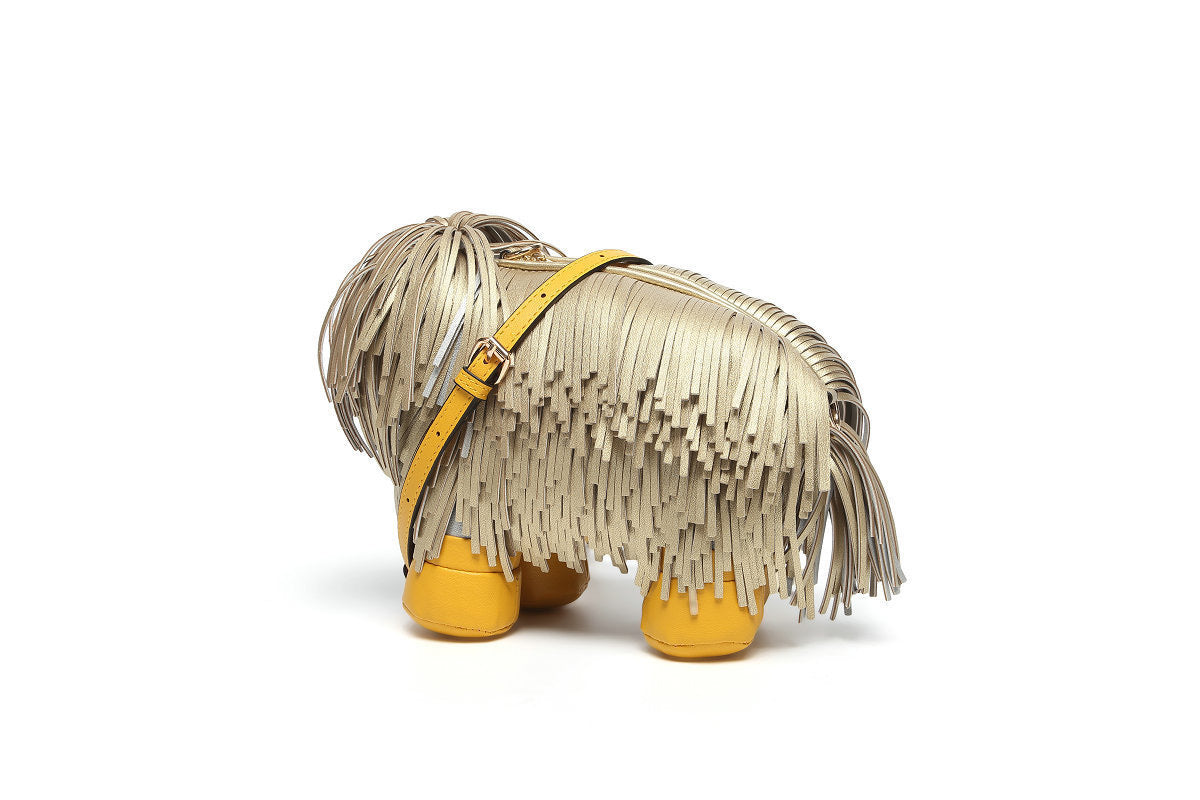 Pine Lion Dog Shepherd Tassel Bag