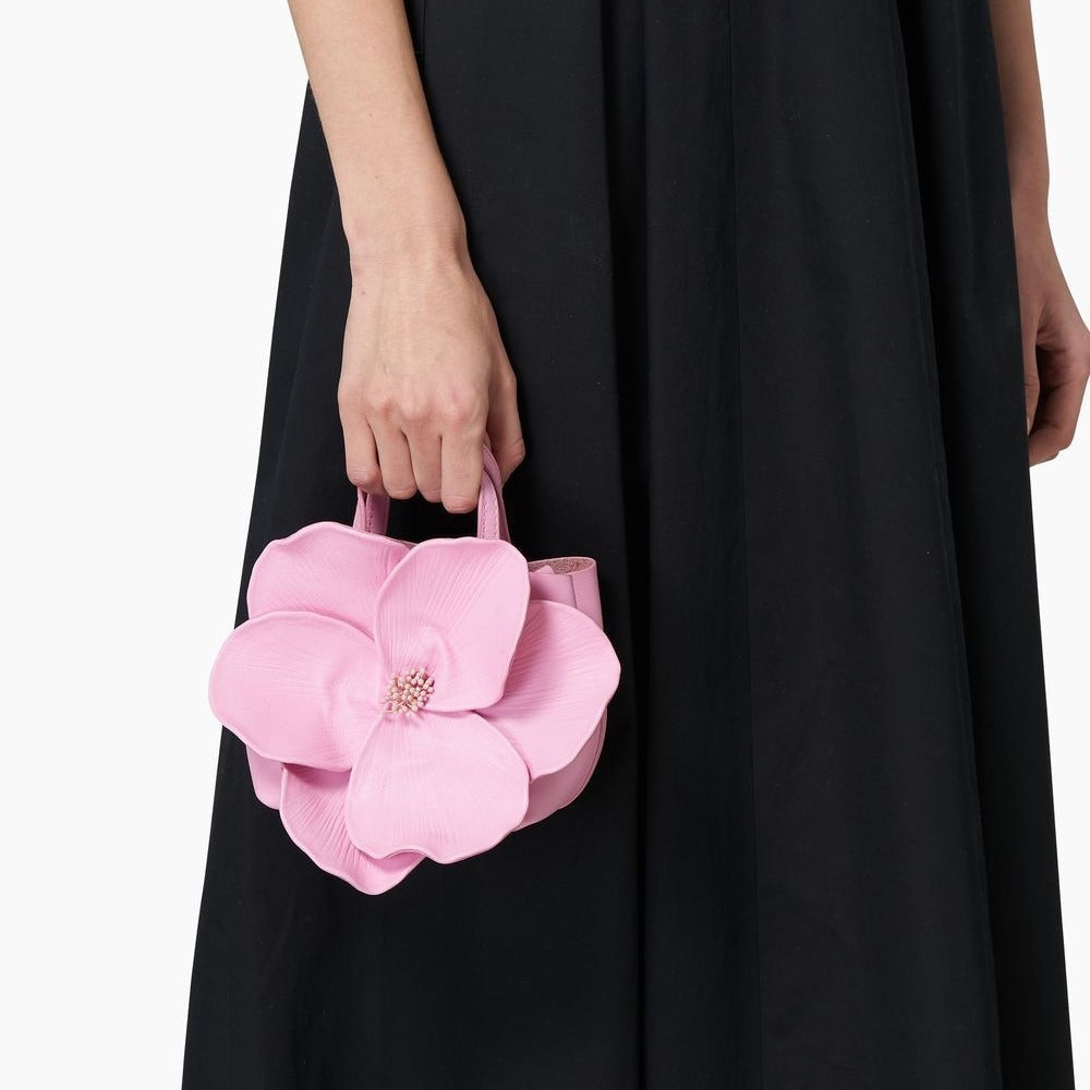 Sac cabas en PU avec fleur pétale de style français, sac à bandoulière
