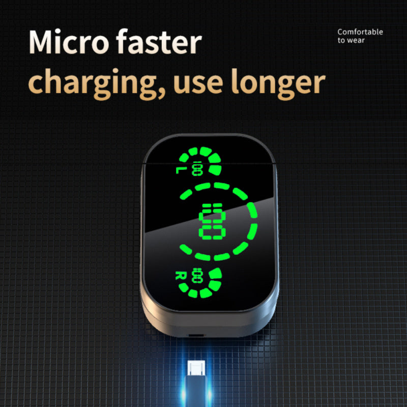 TWS Wireless Earbuds with Smart LED Display & Breathing Light Effect