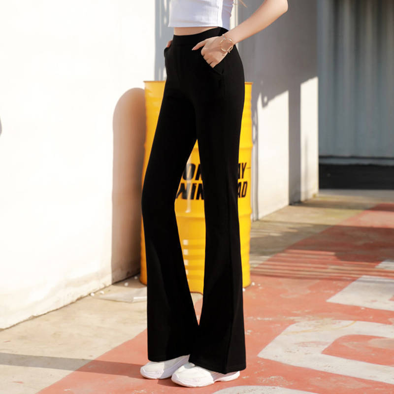 Pantalon évasé taille haute décontracté pour femme