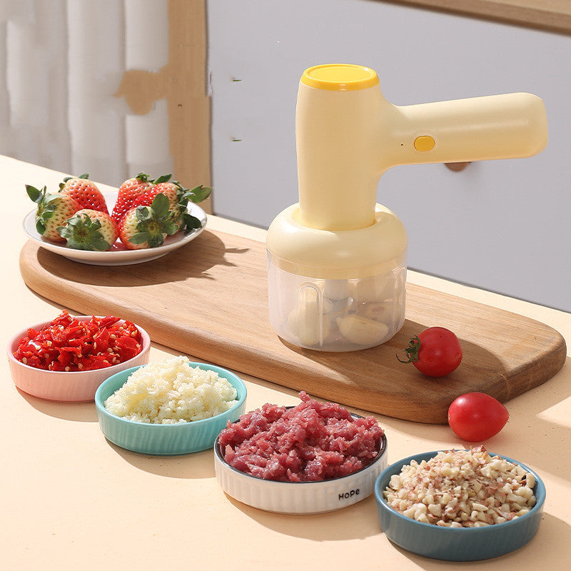 2-in-1 USB Rechargeable Electric Chopper for Garlic, Meat & Vegetables
