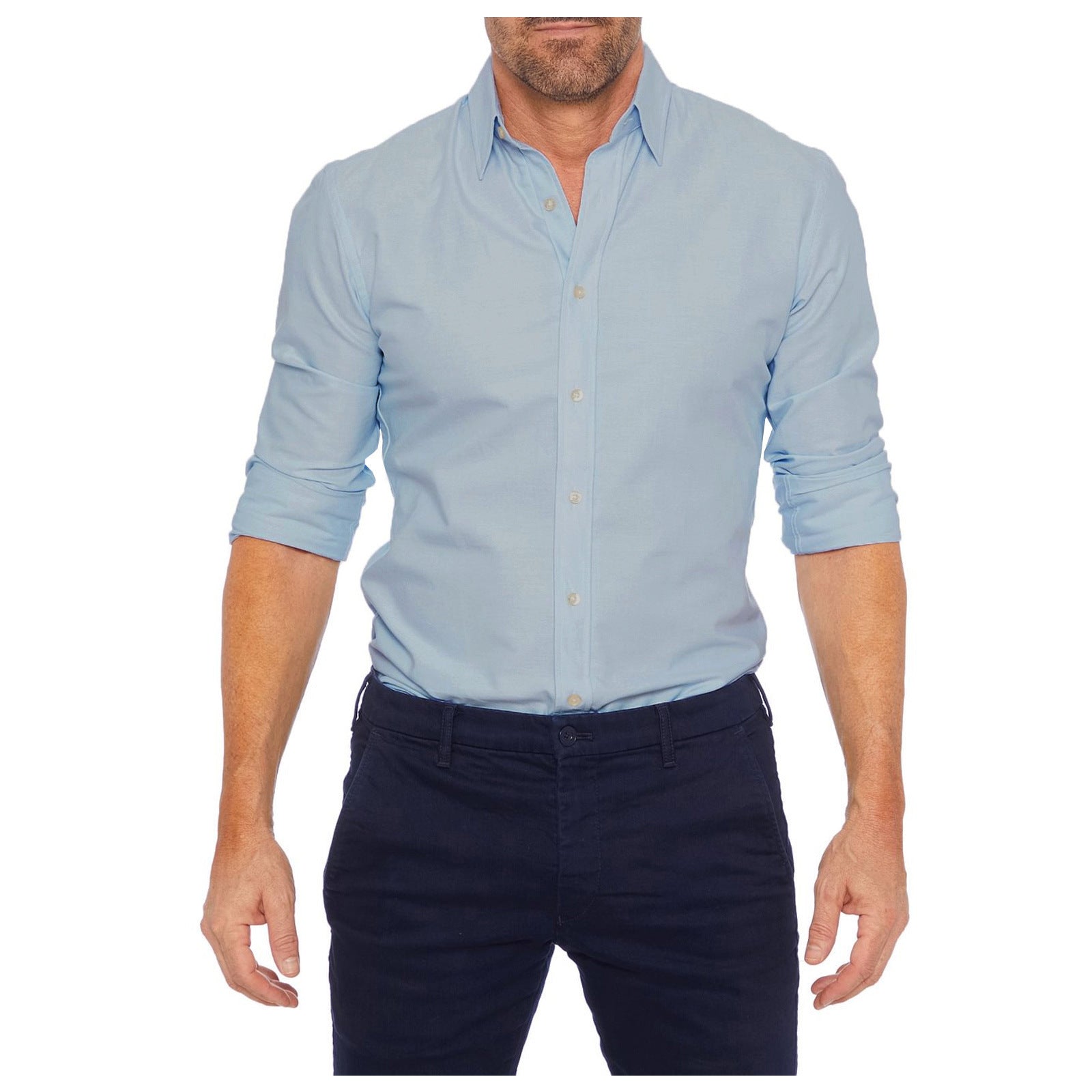 Men's Summer Long Sleeve Solid Color Button Cardigan