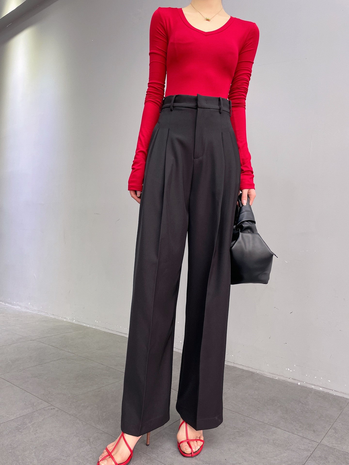 Women's High Waist Wide Leg Pants Super Loose Straight Drape