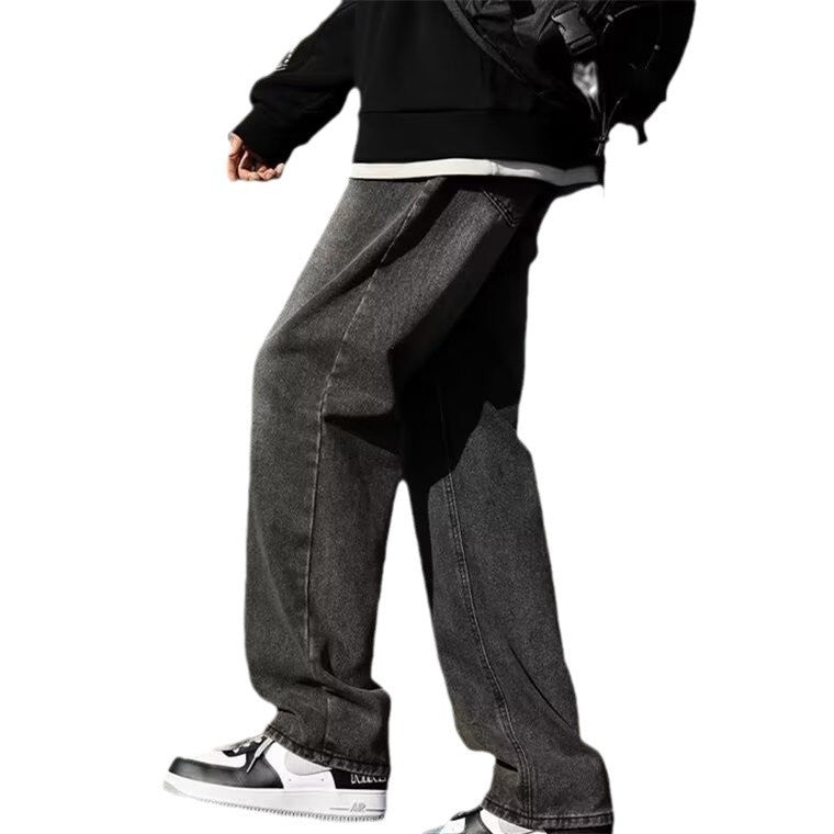 Jean d'hiver doublé de laine grise pour homme, tailles S-3XL