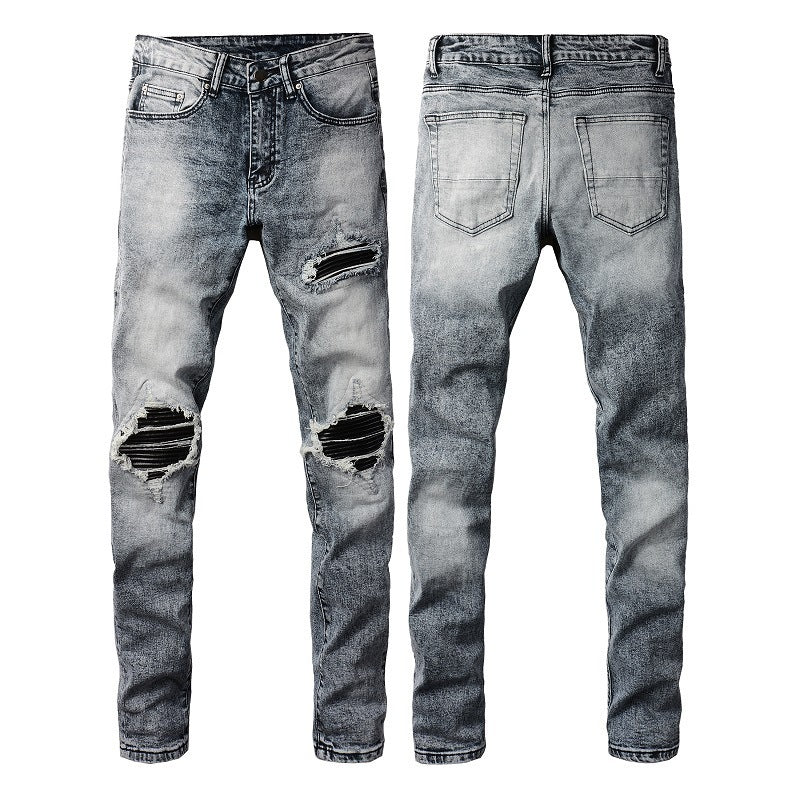 American Retro Mid Waist Denim Jeans for Men