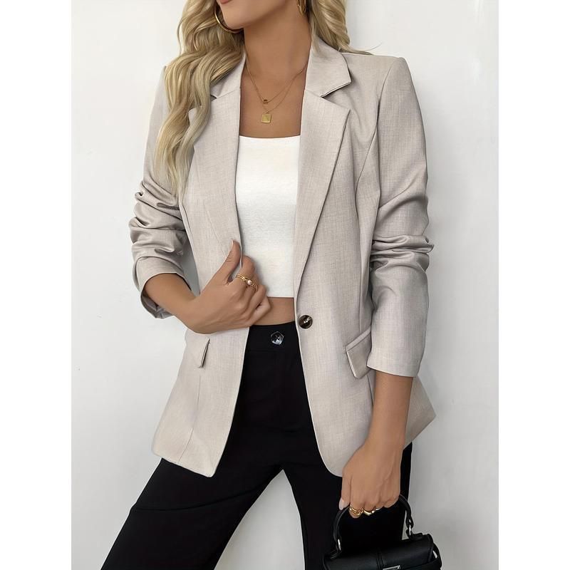 Women's Slim Fit Solid Color Casual Jacket