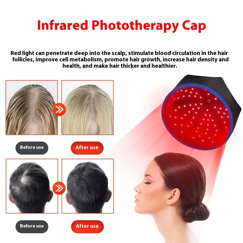 Infrared Phototherapy Cap Red Light Hair Growth Device Pulse Three Gear Adjustment