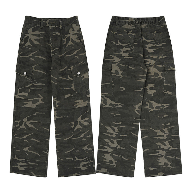 Paratrooper Camouflage Cargo Pants for Men and Women with Multi-Pockets