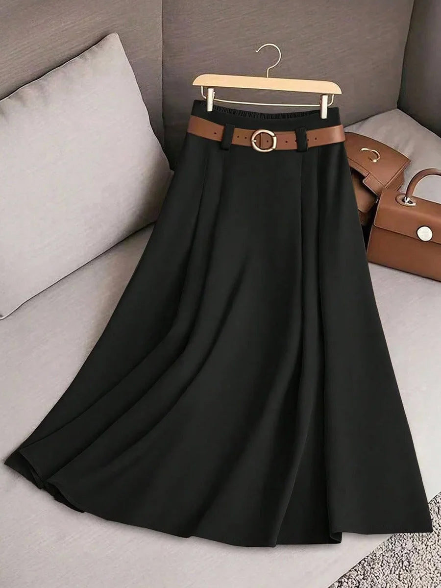 Women's Casual Pleated Skirt in Multiple Colors, Sizes S-XL