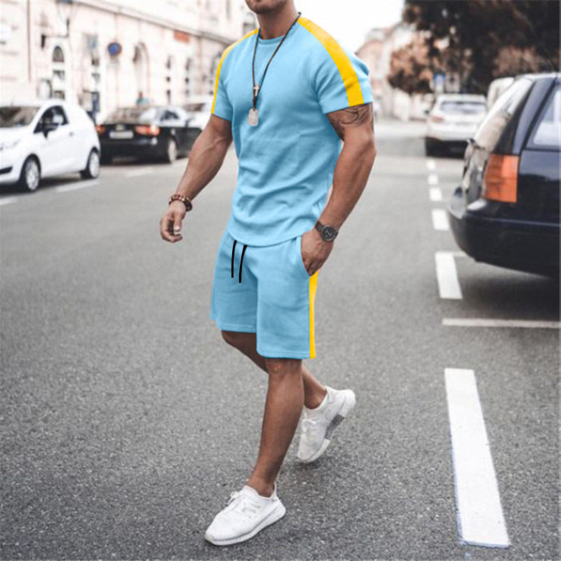 Men's Short Sleeve Athletic Suit with Shorts