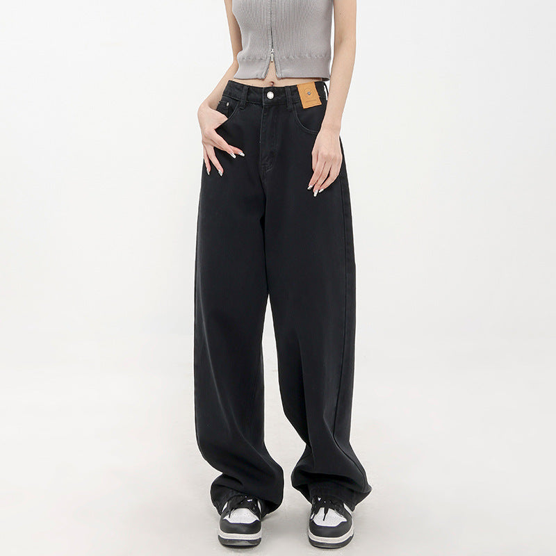 High Quality Blue Retro Straight Loose Jeans