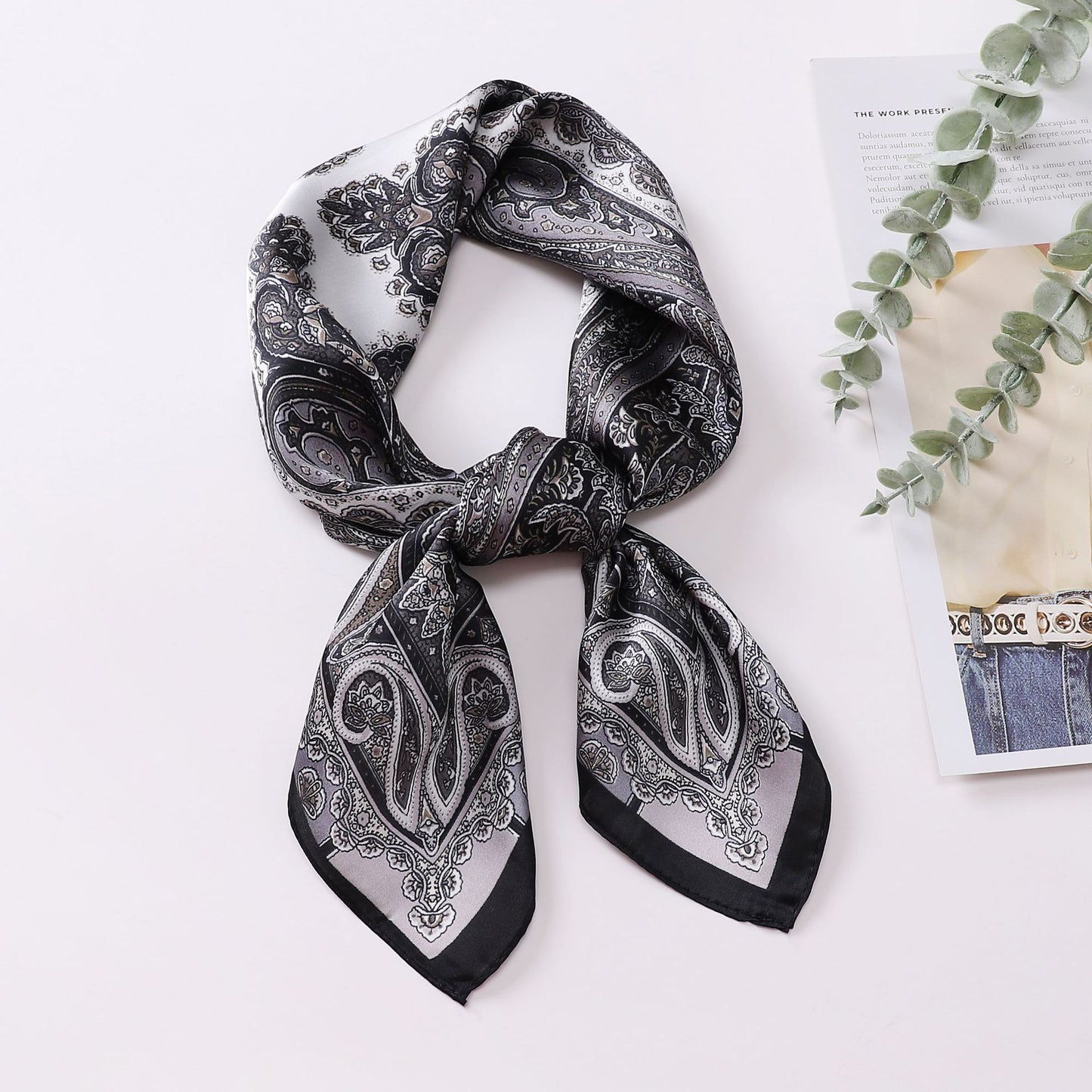 Printed Scarf Silk-like Fashion Shirt Scarf Scarf