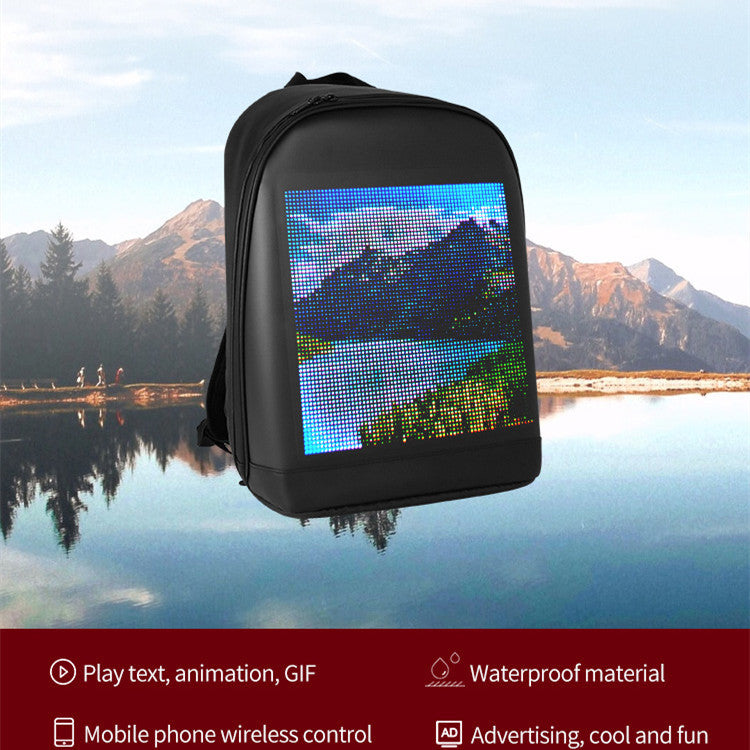 Waterproof Smart Advertising Backpack with LED Display 20-35L