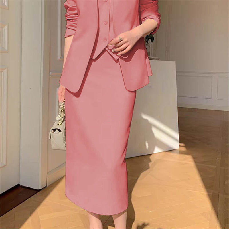 Slimming Loose-fitting Casual Suit Skirt Two-piece Set
