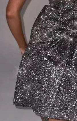 Women's Sleeveless Tube Top Dress with High Waist A-Line Skirt