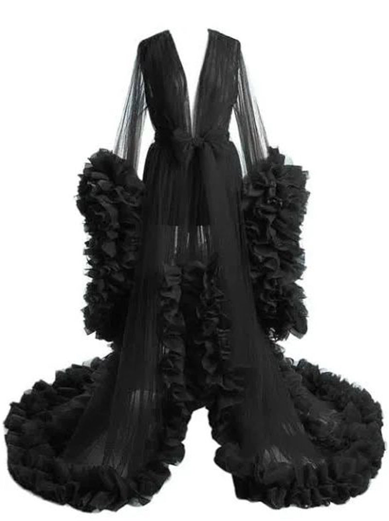 Women's Fashion Mesh Maternity Long Dress
